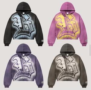 Sweat-shirts à capuche vintage en molleton uni pour homme, streetwear de haute qualité, 100% coton, 430 grammes, impression sérigraphique lavée, longueur standard - Product Image 5