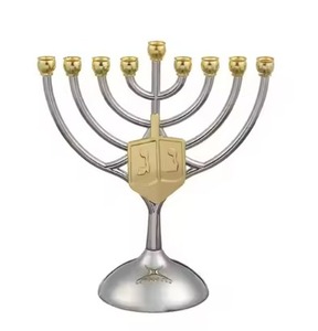 Candelabro de Metal para Menorah, Candelabro Judío para Hanukkah, Portavelas Decorativo, Elegante Adorno Religioso para el Hogar - Product Image 2