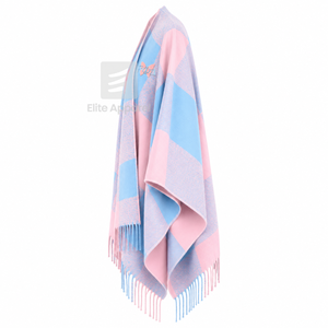 Capa de la hermandad Gamma Phi Delta con logotipo bordado en la parte delantera, en bloques de color rosa y azul claro, para ropa griega femenina. - Product Image 2