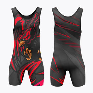 Singlets de Lucha Transpirables de Punto para Entrenamiento, Unisex, para Levantamiento de Pesas, Material Spandex/Poliéster, Estampados, Tallas Grandes, Cintura Baja - Product Image 2