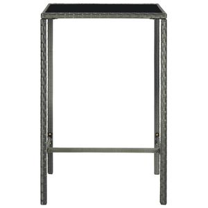 Medium Durable Grey PE Rattan <b>Square</b> <b>Bar</b> <b>Table</b> Patio Furniture - Product Image 2