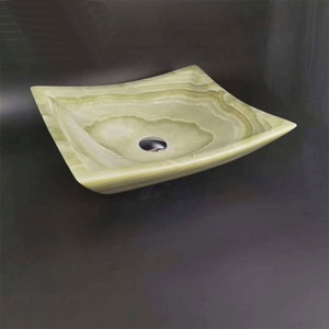Afghan Green Onyx Modern Square Shaped Luxury Bathroom Sink <b>Basin</b> for Wall Cladding & Kitchen Use Wholesale Supplier Exporter - Product Image 4