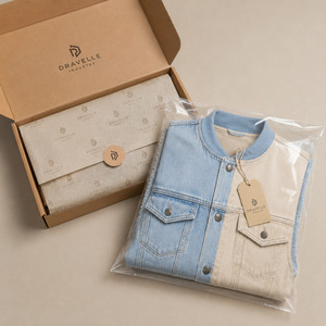 เสื้อกั๊กยีนส์ผู้ชายแบบสองสี ฟ้าอ่อน-ครีม ผ้าฝ้ายเดนิมพรีเมียม คอริบบิ้น แขนกุด - Product Image 5