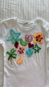 Exclusive Manufacturer White Cotton Ribbed Tank <b>Top</b> Crop <b>Top</b> With Beaded Embroidery Three Purple Fish Patches Women Hot Sale - Product Image 4