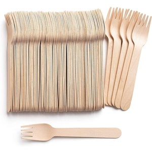 Vente en gros de fourchettes en bois de bouleau de 155 mm, vaisselle durable pour salades, desserts, festivals et services de restauration, fournitures hôtelières 2026 - Product Image 1