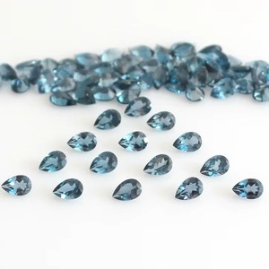 Topacio Azul Londres Natural, Corte Pera, Piedra Suelta, Precio al por Mayor, 4MM 6MM, Topacio Calibrado y Facetado para Joyería - Product Image 5