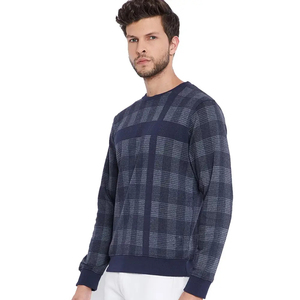 Suéter de Punto a Cuadros para Hombre, Cuello Redondo, Corte Regular, Estilo Casual para Otoño - Product Image 4