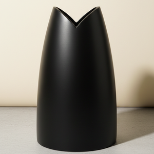 Florero Moderno de Aluminio Fundido en Negro Mate, Florero Creativo en Forma de V para Decoración de Interiores y Adornos para el Hogar - Product Image 1