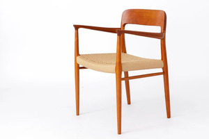 Chaise sans accoudoirs Dorsea moderne avec dossier, structure en bois massif et assise en corde de papier, finition couleur naturelle pour salle à manger - Product Image 4