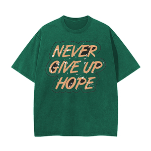 T-shirt décontracté pour homme à manches courtes, col rond, coupe classique, 100 % coton jersey, imprimé « Never Give Hope », style streetwear - Product Image 6