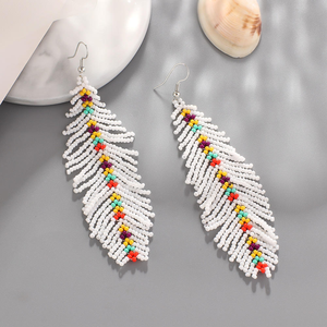 ต่างหูห่วงรูปต้นไม้น่ารักสไตล์โบฮีเมียน ต่างหูประดับลูกปัดทำมือสไตล์โบโฮสำหรับผู้หญิง โดย MD HANDICRAFTS - Product Image 4