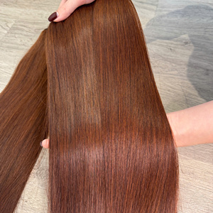 Cheveux vierges bruts vietnamiens couleur brune, lisses comme des baguettes, cheveux humains de luxe, super double drawn, livraison rapide depuis l'usine, super drawn - Product Image 3