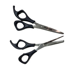 Ensemble de ciseaux professionnels noirs pour la coupe de cheveux en acier inoxydable, ciseaux de coupe et d'éclaircissement pour barbier, coiffure et beauté - Product Image 3