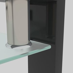 Tavolino da Caffè Moderno Rettangolare in Vetro 98 cm con Piano in Vetro Temperato Trasparente, Set Minimalista per Soggiorno Nero - Product Image 5