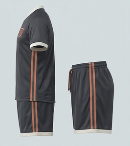 Conjunto de Uniforme de Fútbol, Camiseta de Manga Corta y Pantalones Cortos, Cuello en V, Malla Transpirable, Ropa Deportiva para Todas las Temporadas, Talla Adulto - Product Image 5