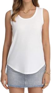 Top de Tirantes para Mujer, Modelo 2026, Blanco, Tejido, Cuello Redondo, Casual, Color Sólido, Sin Mangas, Diseño Elegante - Product Image 5