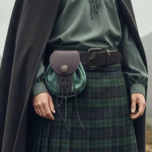 Genuine Leather Sporran Pouch Celtic <b>Pirate</b> Renaissance Bag Medieval Fashion Accessory for Kilt Suits - Product Image 1