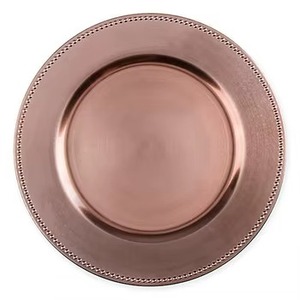 Assiettes de présentation en cuivre de qualité supérieure, design personnalisé, durables pour décorations de mariage, dîners, gâteaux et fêtes. - Product Image 1