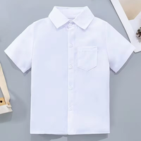Academic White Shirt Classic Minimalist Style Pure White Patch Pocket Short-sleeved High School Uniform 100% Cotton Bangladesh