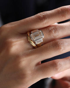 Igi/gia แล็บตัดเพชรวินเทจ14K สีเหลืองแหวนแต่งงาน/งานหมั้นใส่ได้ทั้งชายและหญิงสีขาวทองคุณภาพดีสำหรับงานปาร์ตี้ครบรอบ-คุ้มค่า - Product Image 3