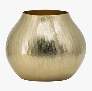 Vase décoratif de table en laiton fait main style Art Déco avec finition martelée, ton or, pour l'intérieur de la maison - Product Image 2