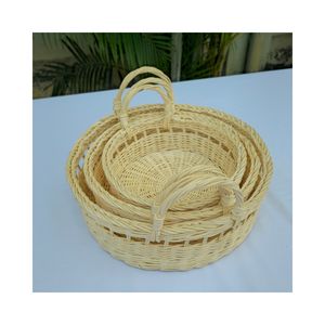 Hien Luong Co.: Cestas de Almacenamiento de Ratán Blanco Tejidas a Mano con Asas - Decoración Minimalista Multifuncional para Cocina y Oficina - Product Image 5