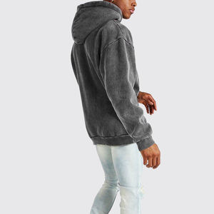 Sweats à capuche à manches longues délavés à l'acide pour garçons, vente en gros, bonne qualité, nouveau style, vêtements d'hiver, sweats à capuche zippés pour hommes à faible MOQ - Product Image 2