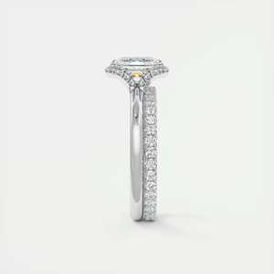 Bague solitaire demi-halo en forme de croissant avec diamant de laboratoire taille Asscher de 2,15 carats et sertissage encastré en or blanc 14 carats - Product Image 5