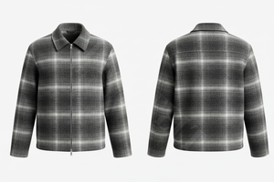 Chemises habillées à carreaux pour hommes, imprimées sur mesure, élégantes et tendance, avec fermeture éclair, décontractées et à la mode, pour l'automne et l'hiver, vente en gros - Product Image 3