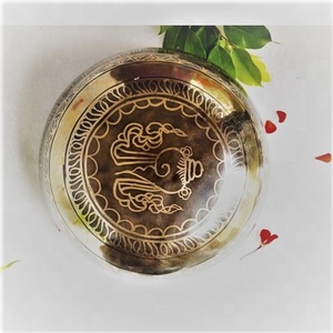 Cuenco tibetano de bronce hecho a mano, arte religioso para meditación y curación de yoga, hecho en Nepal - Product Image 2