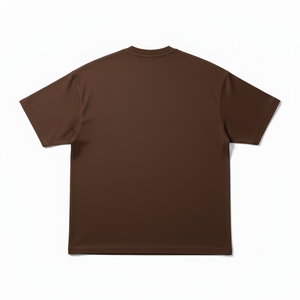 Camiseta Oversize de Cuello Redondo Color Marrón con Logotipo Frontal, Transpirable, de Poliéster/Algodón para Hombre - Product Image 2