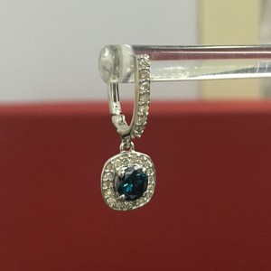 Boucles d'oreilles pendantes Halo pour femmes en argent sterling 925 plaqué rhodium avec diamant naturel bleu rond de 1,10 carat, bijoux de mariage tendance - Product Image 3