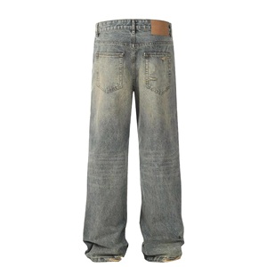 Fabricants de jeans sur mesure, 100% coton, style streetwear, unisexe, jeans déchirés et usés, coupe ample, pour hommes - Product Image 2
