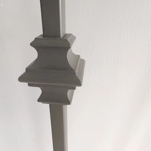 Parti scala 44 "nuovo Design decorazione interna nero grigio quadrato in ferro battuto balaustra solido metallo scala moderna mandrini - Product Image 3