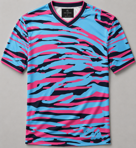 Maillot de football unisexe à col en V FURAT LEATHERS, sublimé, en polyester respirant, coupe classique, manches courtes, nom d'équipe personnalisé, 140g - Product Image 3