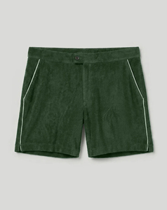 Mens Green Front Logo High Street Style Elastic Waist Summer Shorts Breathable Solid Color Polyester/Cotton 280g Low MOQ 2026 - Product Image 1