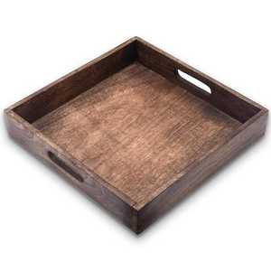 Bandeja de Madera con Diseño Clásico y Detalles en Resina, con Asas para Servir Bebidas, Aperitivos, Té y Café, para Uso en el Hogar y Restaurantes - Product Image 5