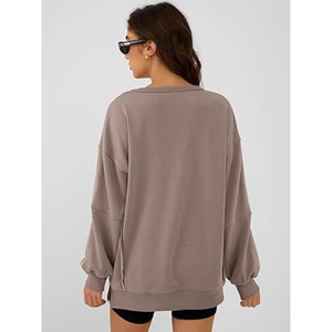 Sweat-shirts décontractés pour femmes personnalisés, légers, en molleton, surdimensionnés, unis - Product Image 5