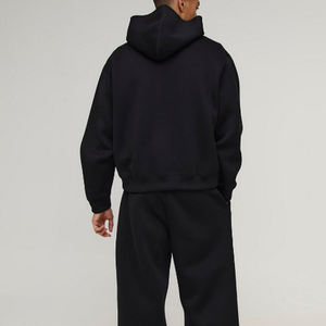 Conjunto deportivo informal para hombre, con capucha, estilo pullover, para correr, liso, sin estampado, para hombre. - Product Image 4