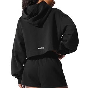 Premium Style Hoodie Women Oversized Pullover Cotton Blend Streetwear OEM Custom Logo Private Label Hoodie Supplier - Product Image 2