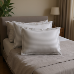 Almohada de Algodón Suave de 17x27 Pulgadas, 200 Hilos, con Rayas de Color, Fibra de Poliéster, Soporte para el Cuello, para Uso en el Hogar y Hoteles - Product Image 3