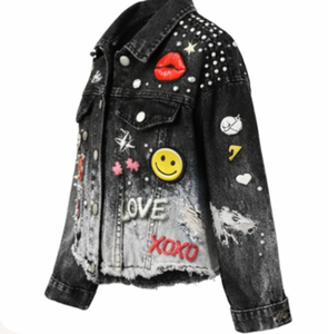 Chaquetas Vaqueras Extra Grandes de Diseño Premium para Mujer con Bordados de Leopardo y Diamantes, Estilo Vintage Ecológico - Product Image 3