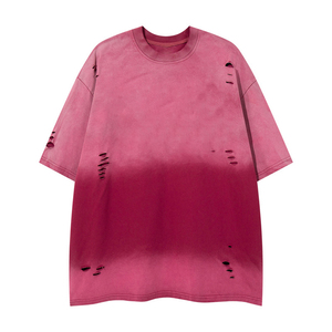 T-shirts surdimensionnés délavés effet soleil usé, 100% coton, épaules tombantes, pour streetwear et tenues décontractées, unisexe - Product Image 1