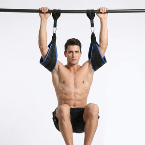 Par de correas de acero de alta resistencia con anillo en D para barra de dominadas, para fitness, para ejercicios abdominales rápidos y colgantes - Product Image 5