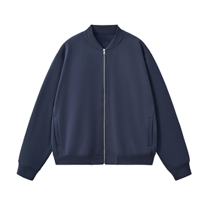 Blouson Bomber Unisexe Personnalisé en Polaire, Coupe Oversize, Entièrement Zippé, Sweat-shirt Décontracté avec Bordure Côtelée, Style Streetwear, Veste Universitaire, Vêtements OEM - Product Image 1