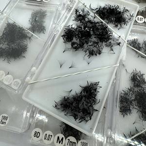 Extensions de cils naturels longs en cheveux synthétiques 3D-8D, volume, faits à la main, en éventail, base pointue, vente en gros, directement de l'usine - Product Image 3