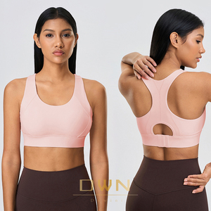 SPORTLICH WEAR Soutien-gorge de sport haute intensité pour femme avec coussinets fixes, fermeture dorsale, anti-choc, respirant, en Spandex/Nylon - Product Image 1