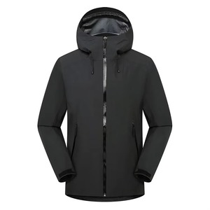 Chaqueta de esquí impermeable con capucha para hombre, color azul claro, de poliéster, con cierre de cremallera y bolsillos laterales. - Product Image 4