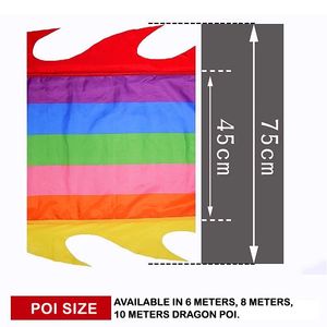 อุปกรณ์ออกกำลังกายกลางแจ้งแบบพอยหมุนได้ 3 มิติ สีสันสดใส คล้ายผ้าไหม สำหรับฝึกโยนพอยรูปมังกรเป็นเกลียว - Product Image 4