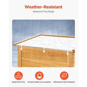 Grande Capanno da Giardino in Legno per Esterni con Scaffali in Metallo e Pavimento Impermeabile, Ripostiglio per Attrezzi da Giardino di Grandi Dimensioni - Product Image 5